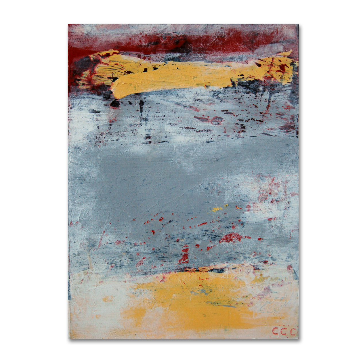 Nicole Dietz 'The Gray Yellow And Red One' Canvas Wall Art 35 X 47 Inches