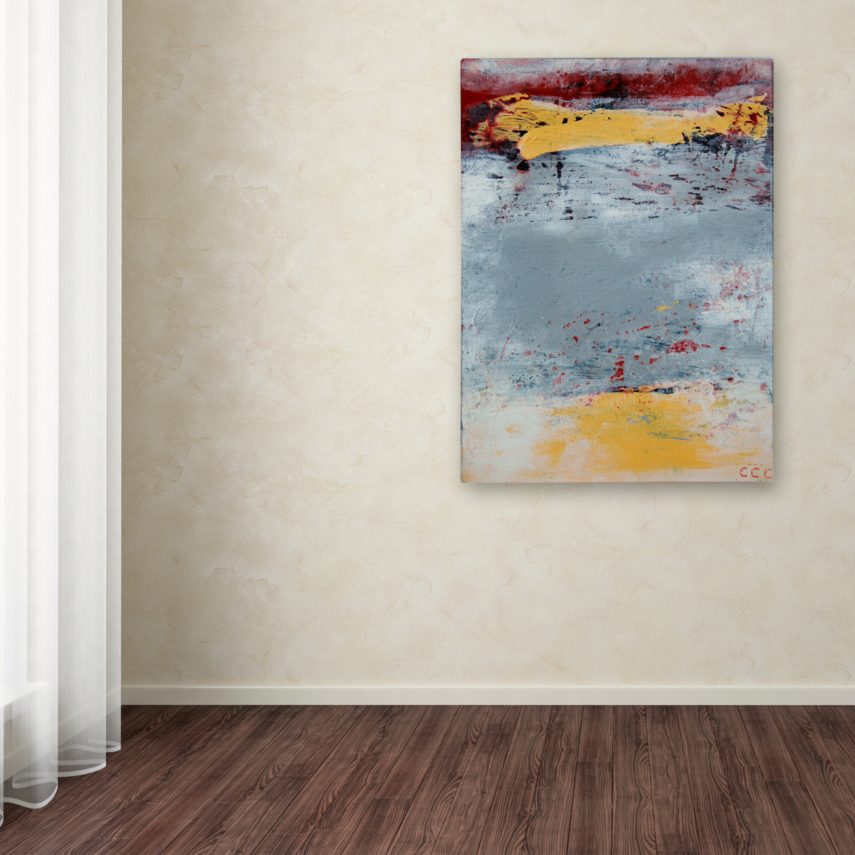 Nicole Dietz 'The Gray Yellow And Red One' Canvas Wall Art 35 X 47 Inches
