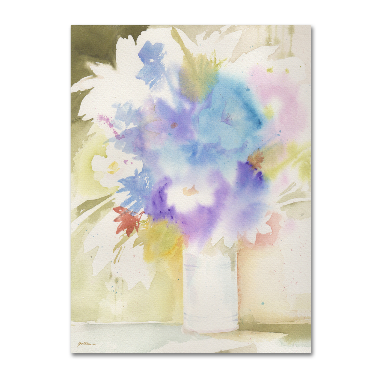 Sheila Golden 'Bouquet Blues' Canvas Wall Art 35 X 47 Inches