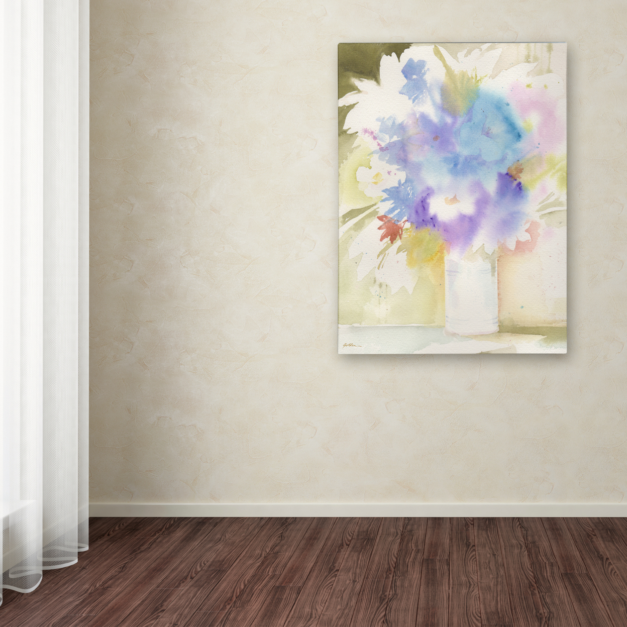 Sheila Golden 'Bouquet Blues' Canvas Wall Art 35 X 47 Inches