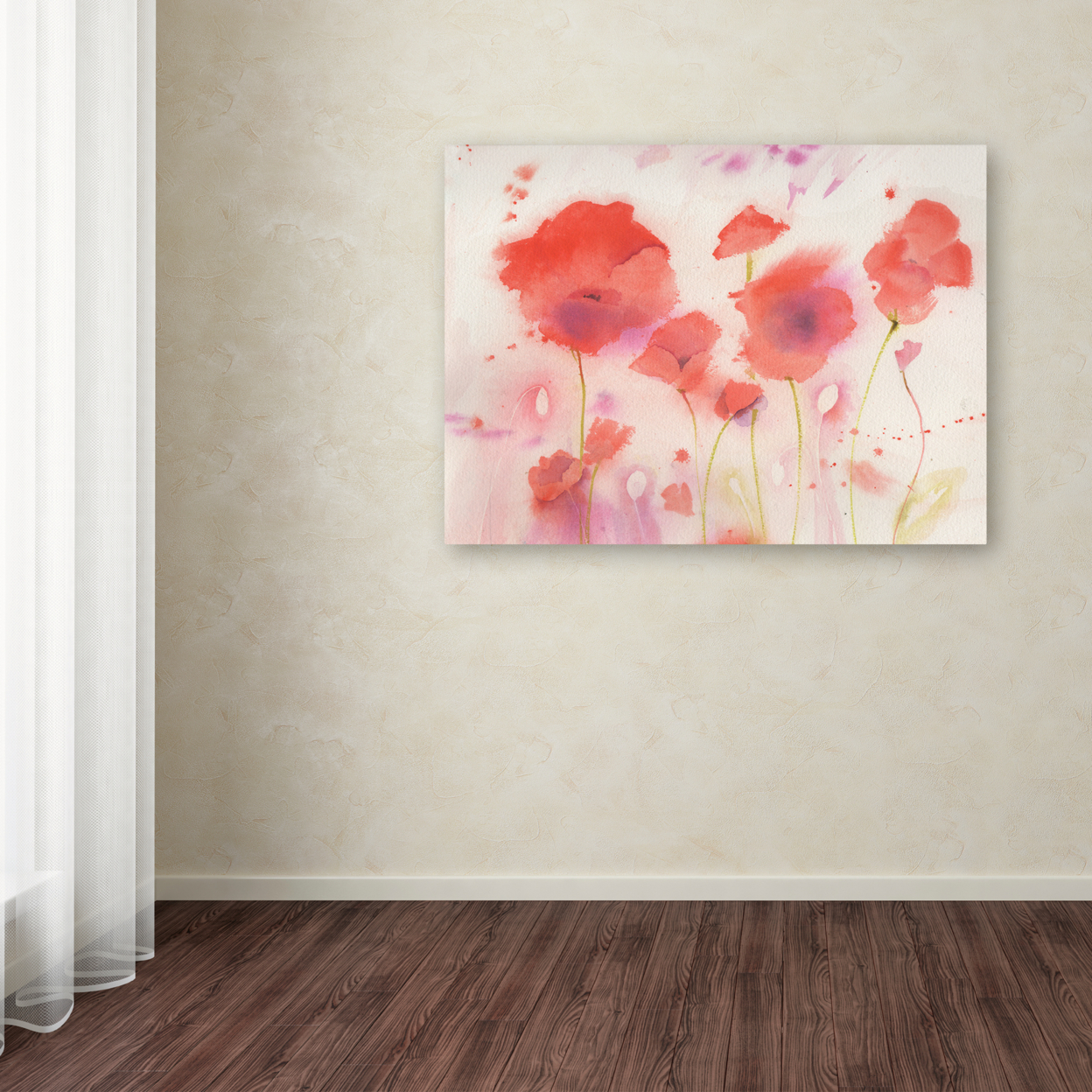 Sheila Golden 'Poppy Memory' Canvas Wall Art 35 X 47 Inches