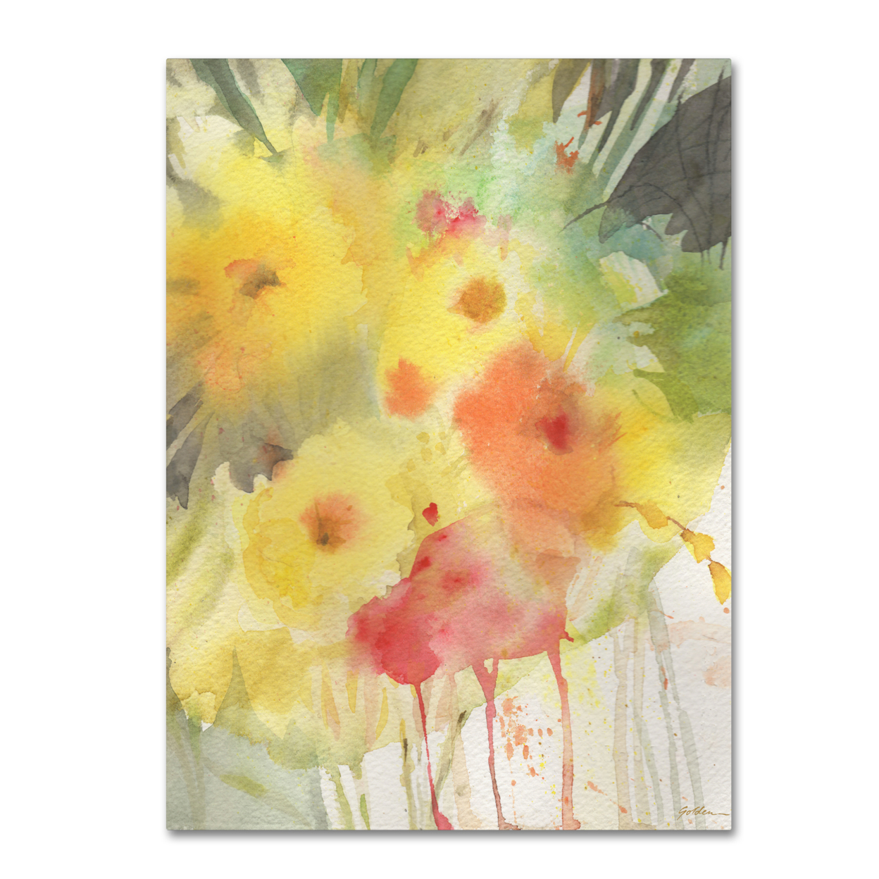 Sheila Golden 'Wooded Floral' Canvas Wall Art 35 X 47 Inches