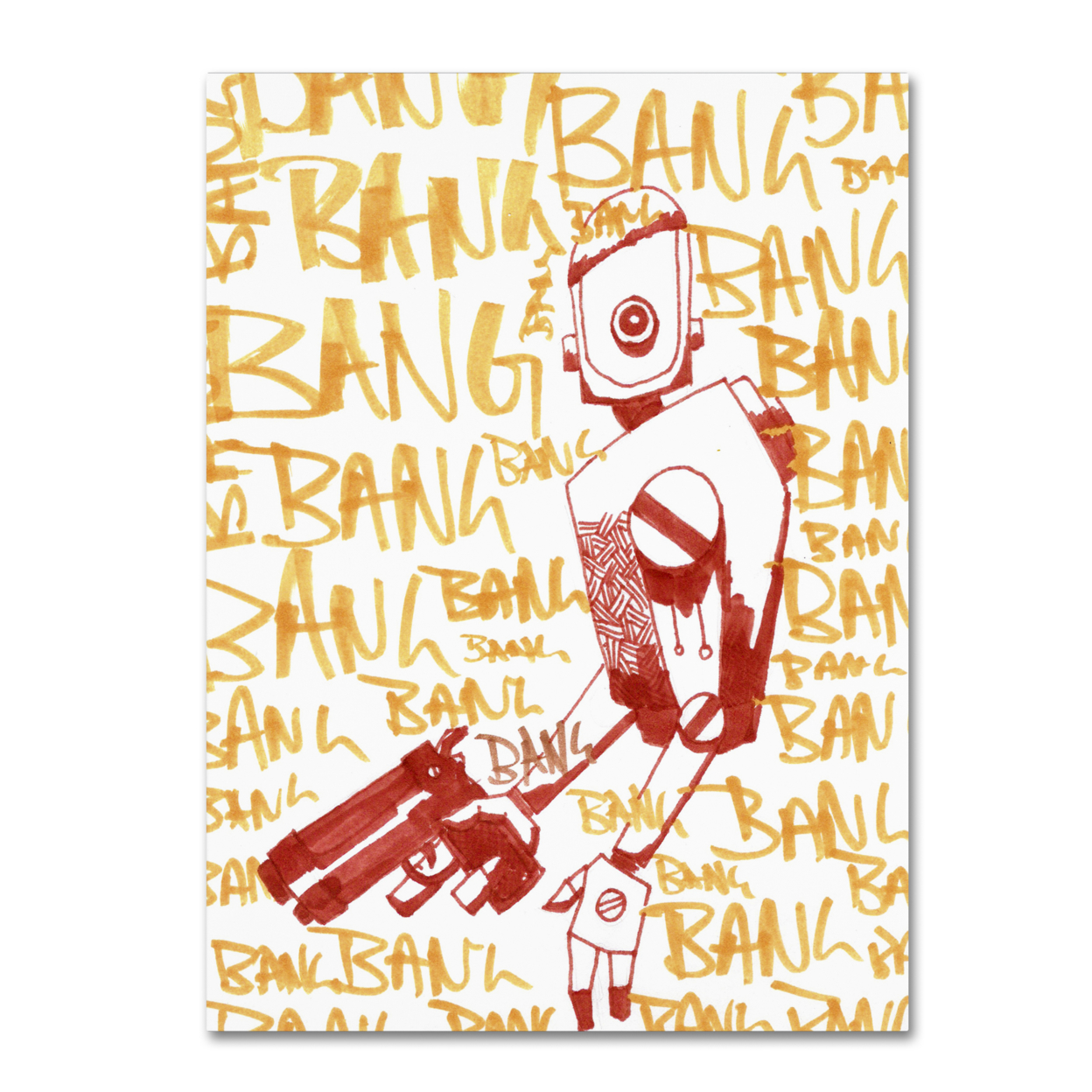 Craig Snodgrass 'Bang Bang Bang' Canvas Wall Art 35 X 47 Inches