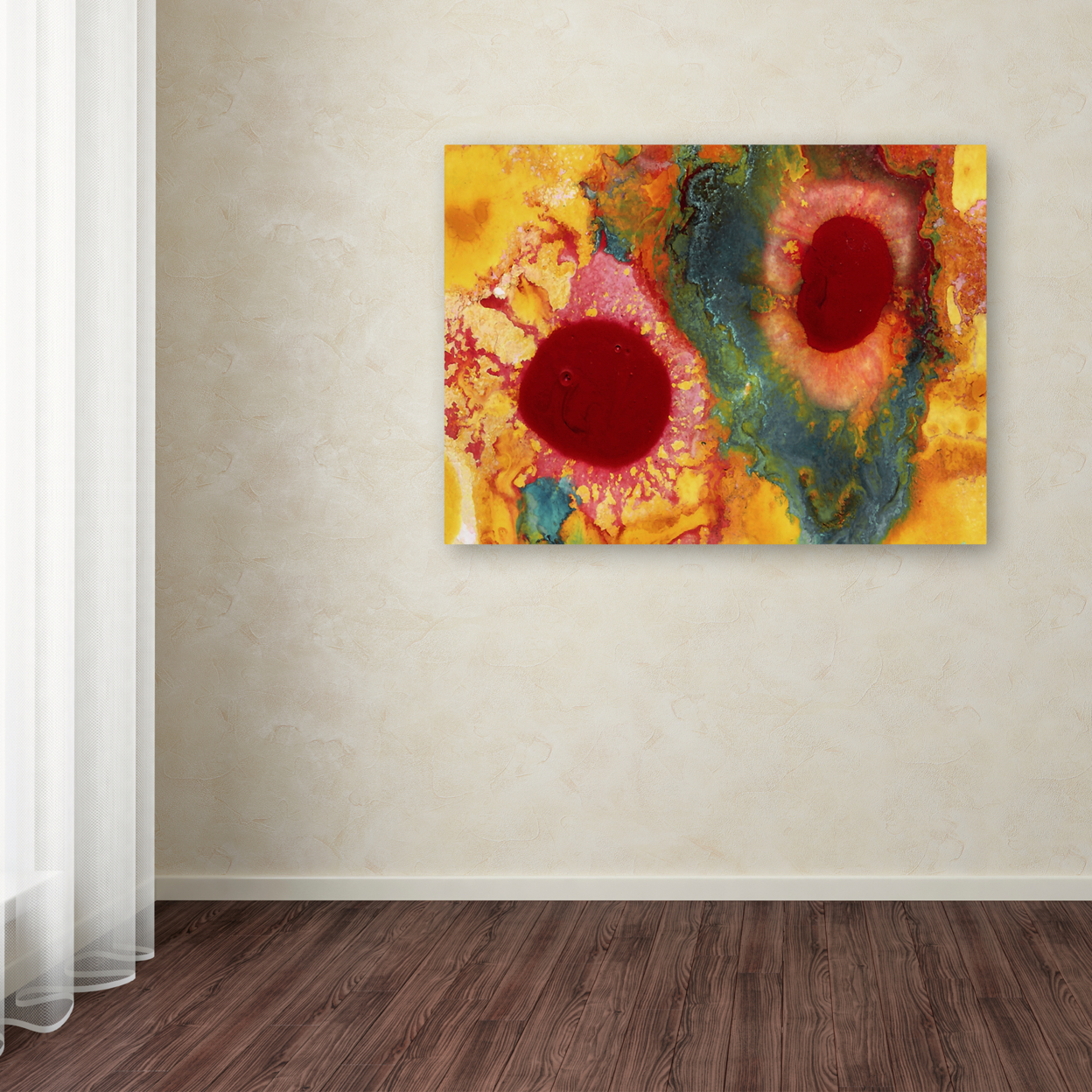 Amy Vangsgard 'Abstract Red Daisies' Canvas Wall Art 35 X 47 Inches