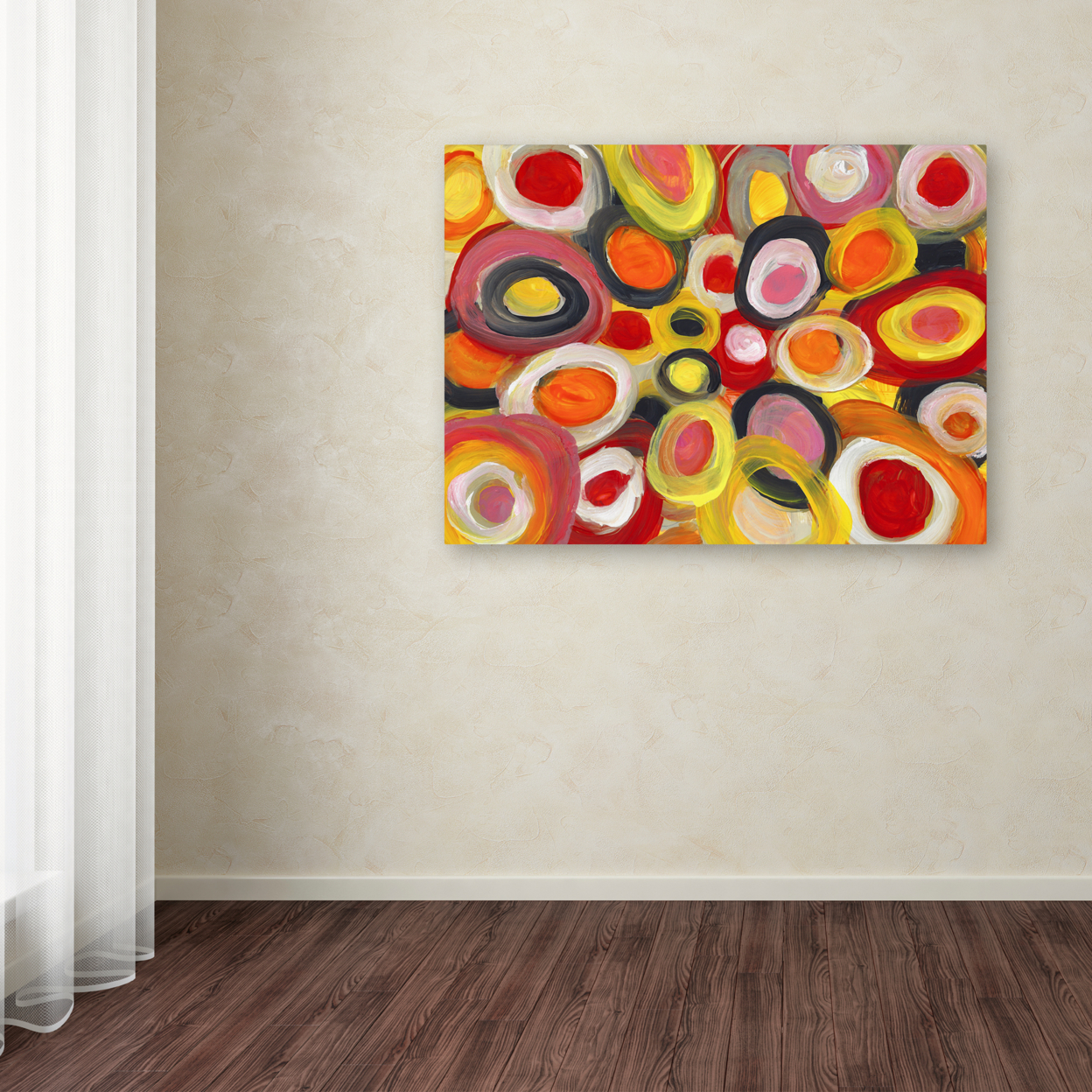 Amy Vangsgard 'Colorful Abstract Circles' Canvas Wall Art 35 X 47 Inches