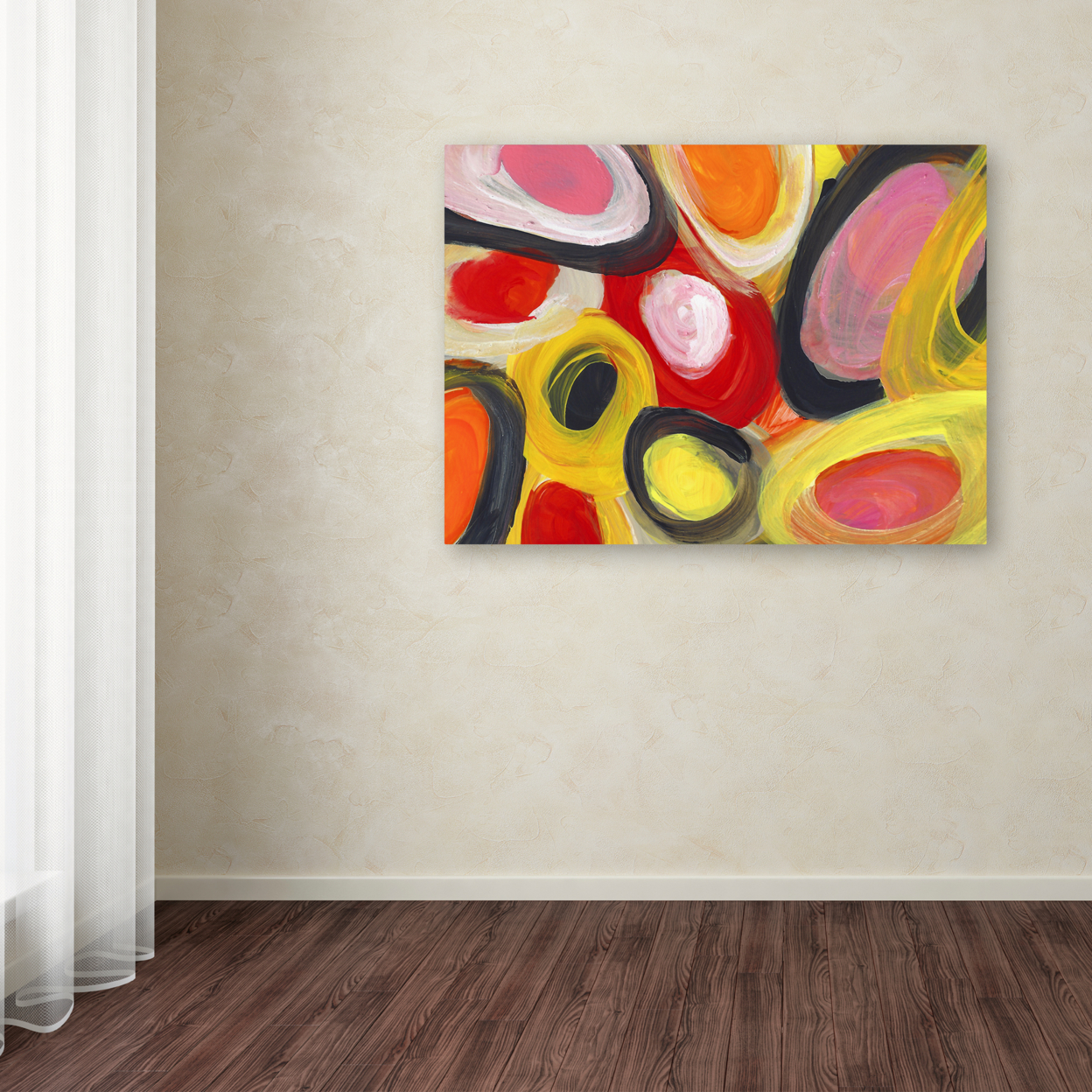 Amy Vangsgard 'Colorful Abstract Circles 3' Canvas Wall Art 35 X 47 Inches