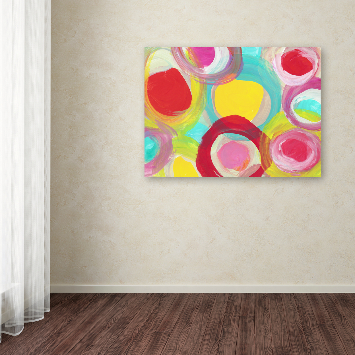 Amy Vangsgard 'Colorful Sun Circles Horizontal 1' Canvas Wall Art 35 X 47 Inches