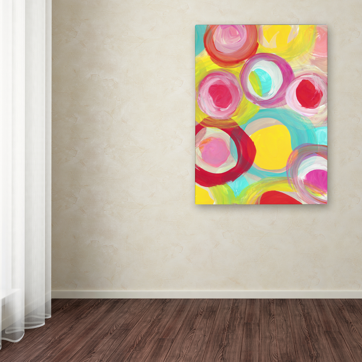 Amy Vangsgard 'Colorful Sun Circles Vertical 1' Canvas Wall Art 35 X 47 Inches