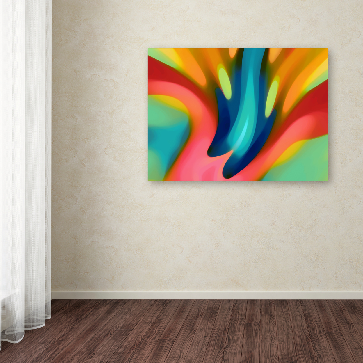 Amy Vangsgard 'Pink And Blue Lily' Canvas Wall Art 35 X 47 Inches