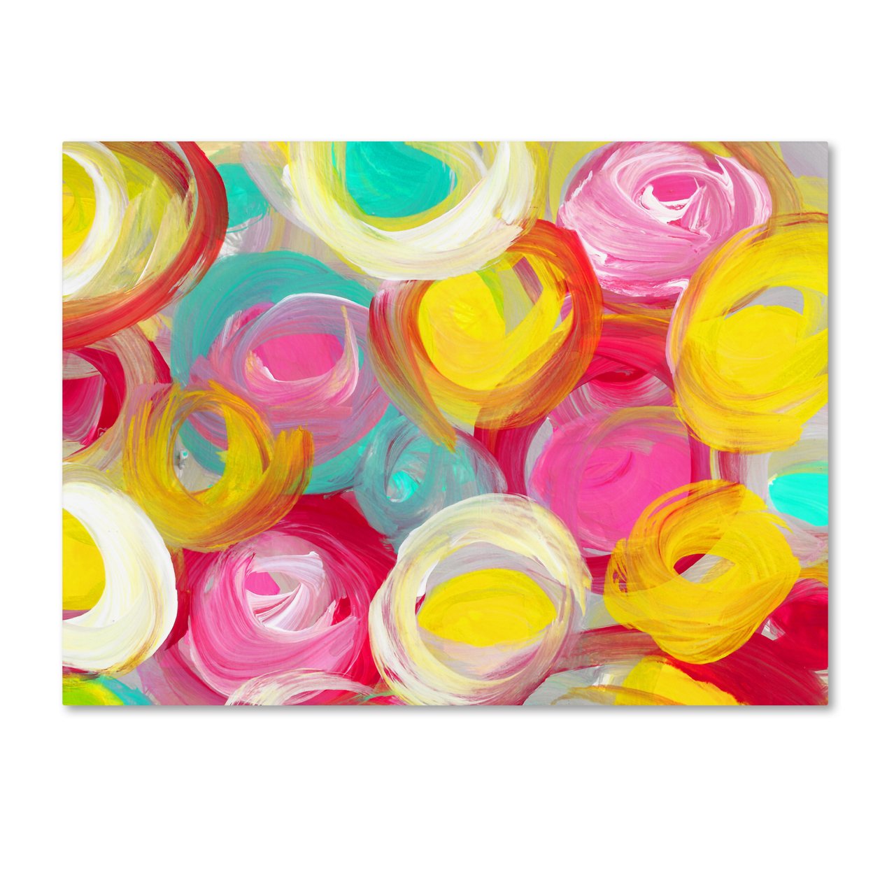 Amy Vangsgard 'Rose Garden Circles 2' Canvas Wall Art 35 X 47 Inches