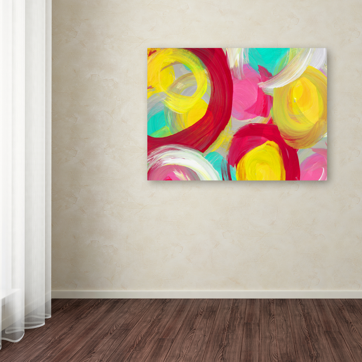 Amy Vangsgard 'Rose Garden Circles 1' Canvas Wall Art 35 X 47 Inches
