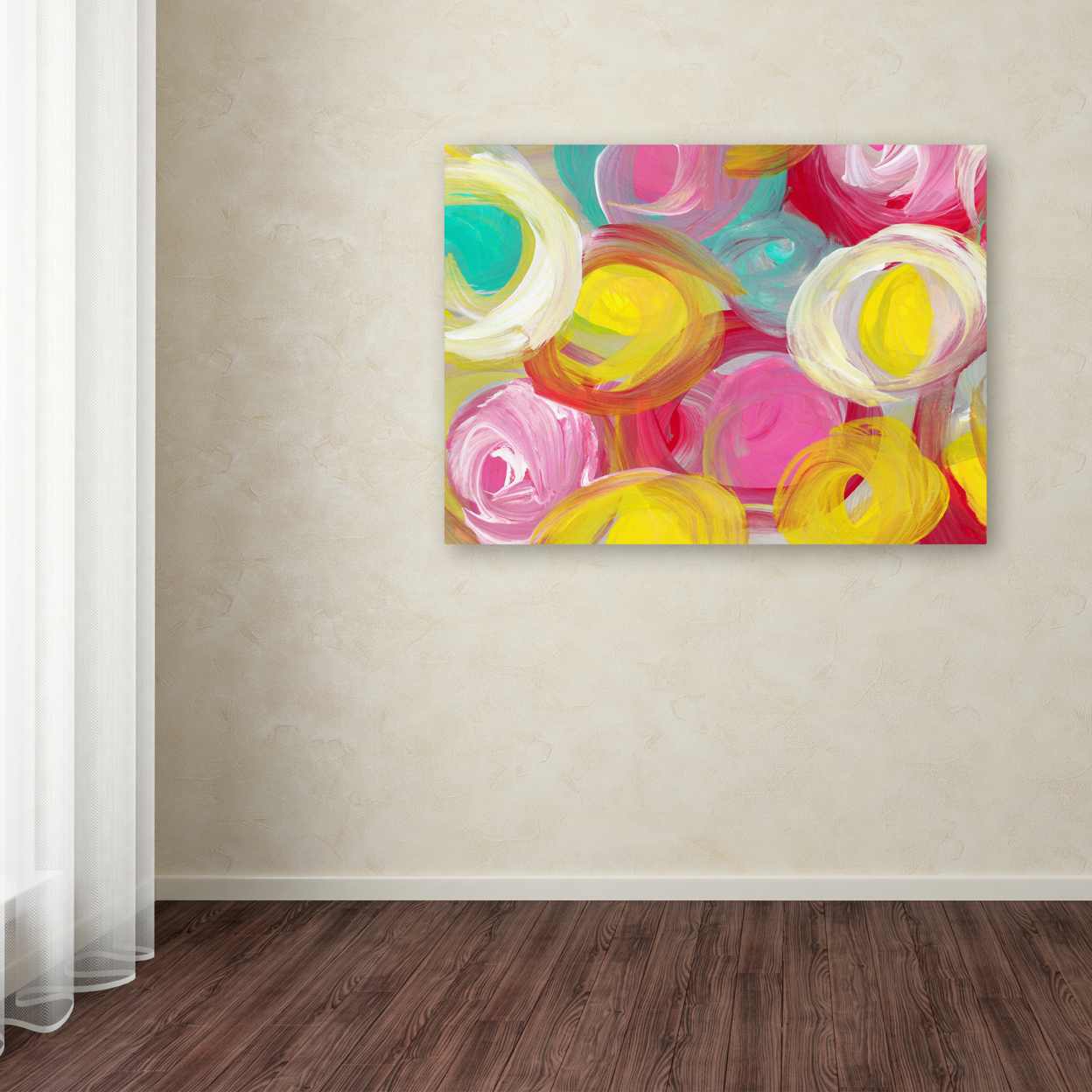 Amy Vangsgard 'Rose Garden Circles 3' Canvas Wall Art 35 X 47 Inches