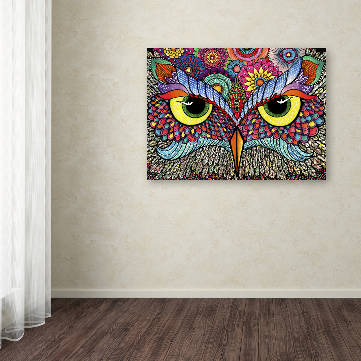 Hello Angel 'Owl Face' Canvas Wall Art 35 X 47 Inches