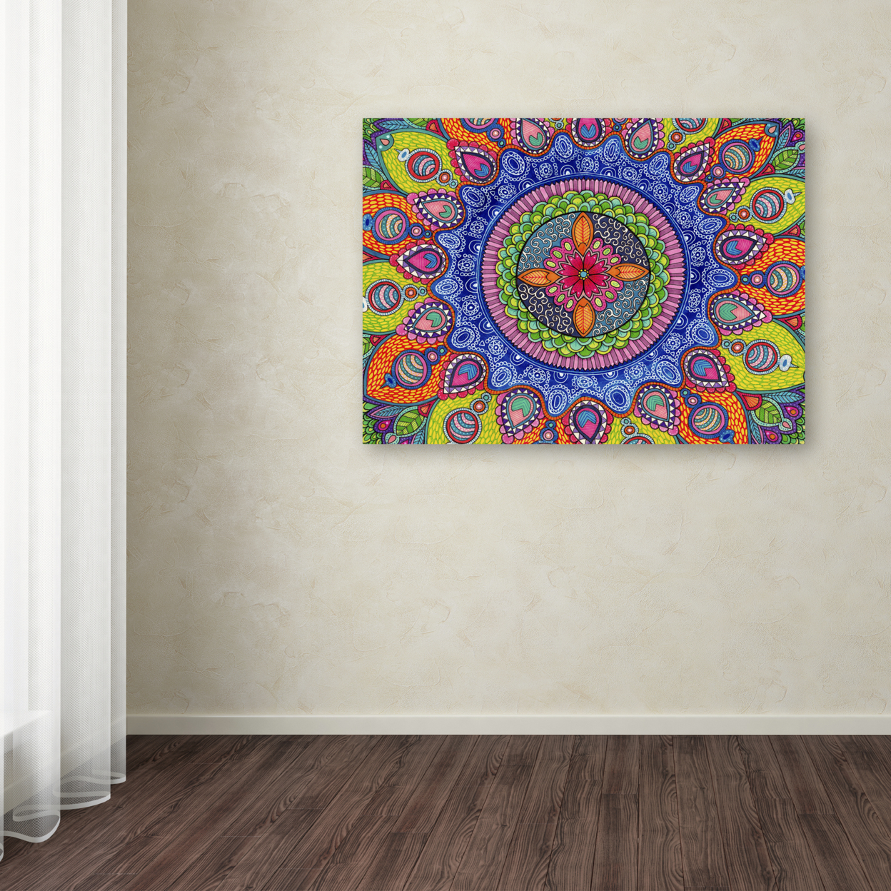 Hello Angel 'Mardi Gras Mandala' Canvas Wall Art 35 X 47 Inches