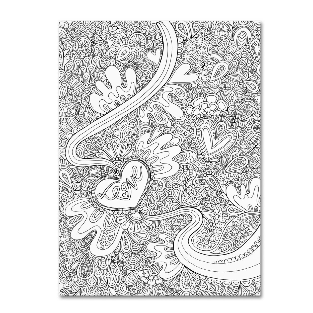 Hello Angel 'Love To Doodle Outlines' Canvas Wall Art 35 X 47 Inches