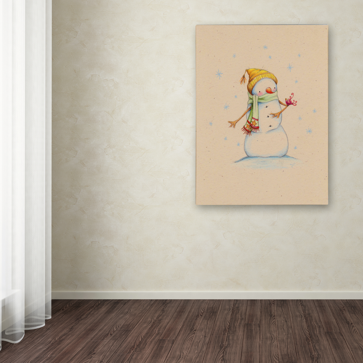 Jennifer Nilsson 'Little Red Bird' Canvas Wall Art 35 X 47 Inches