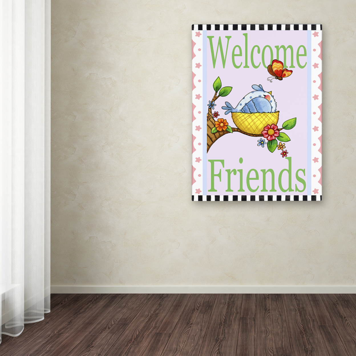 Jennifer Nilsson 'Spring Bird Welcome' Canvas Wall Art 35 X 47 Inches