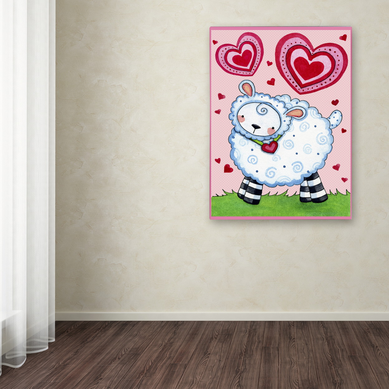 Jennifer Nilsson 'Valentine Lamb' Canvas Wall Art 35 X 47 Inches