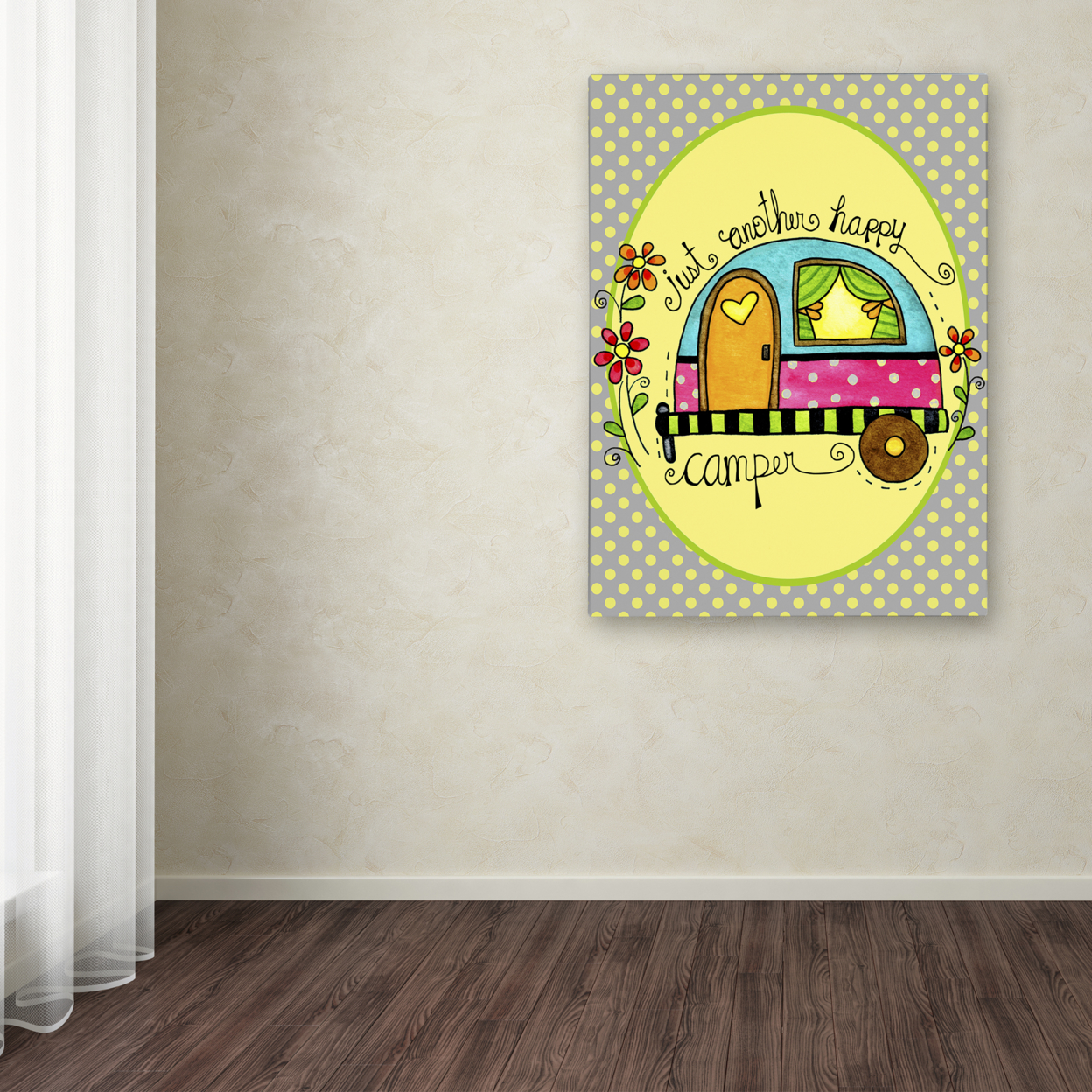 Jennifer Nilsson 'Just Another Happy Camper' Canvas Wall Art 35 X 47 Inches