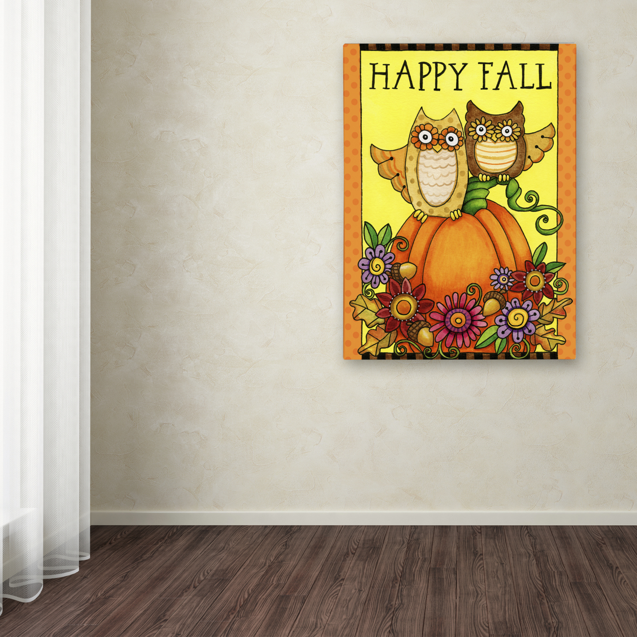 Jennifer Nilsson 'Autumn Owls' Canvas Wall Art 35 X 47 Inches