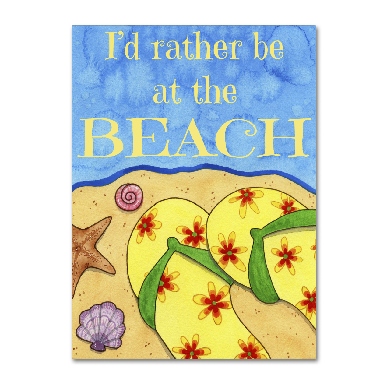 Jennifer Nilsson 'Rather Be At The Beach' Canvas Wall Art 35 X 47 Inches