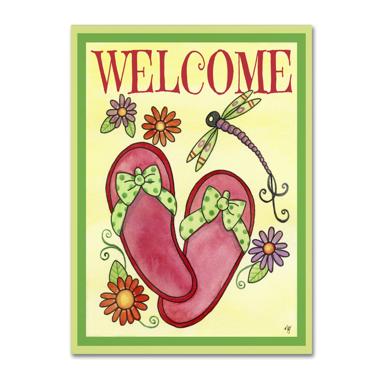 Jennifer Nilsson 'Flip Flop Welcome' Canvas Wall Art 35 X 47 Inches