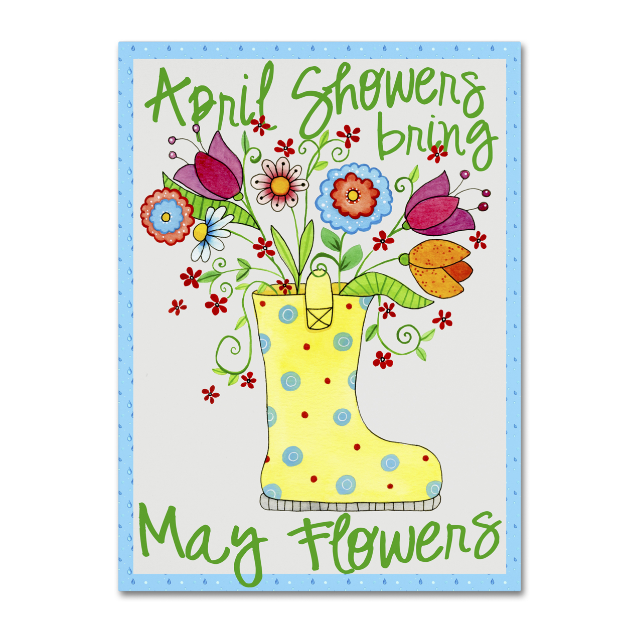 Jennifer Nilsson 'April Showers Boot' Canvas Wall Art 35 X 47 Inches