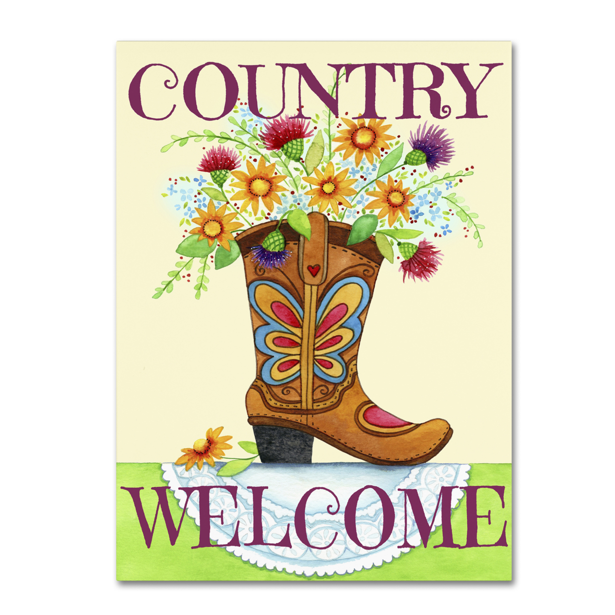 Jennifer Nilsson 'Country Welcome' Canvas Wall Art 35 X 47 Inches