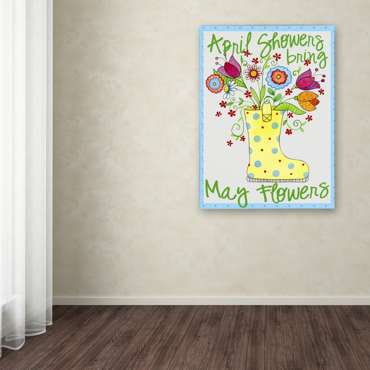 Jennifer Nilsson 'April Showers Boot' Canvas Wall Art 35 X 47 Inches