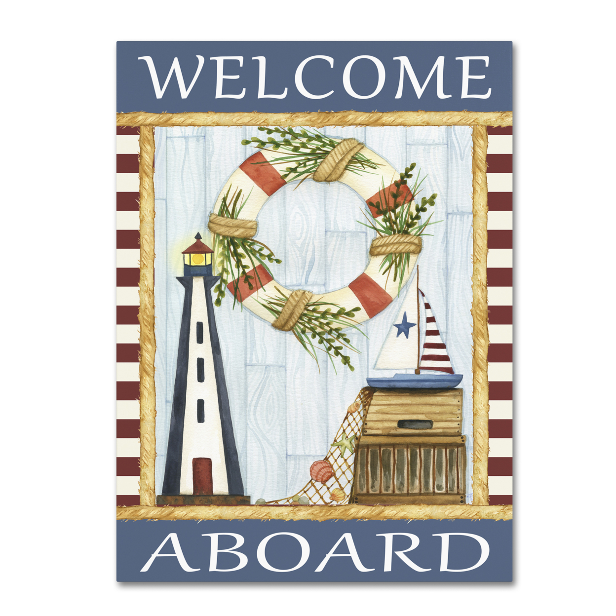Jennifer Nilsson 'Welcome Aboard' Canvas Wall Art 35 X 47 Inches