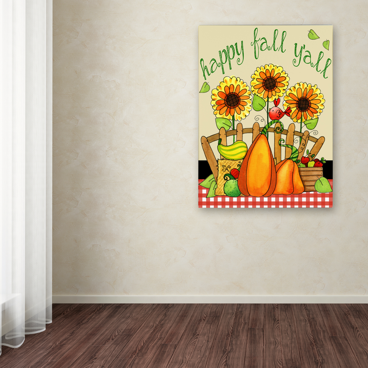 Jennifer Nilsson 'Happy Fall Y'all' Canvas Wall Art 35 X 47 Inches