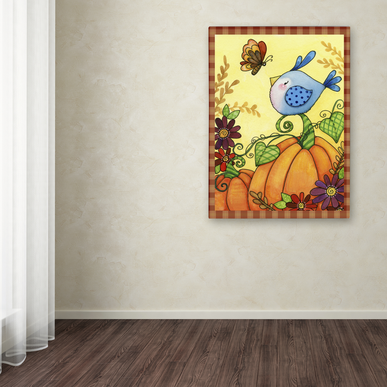 Jennifer Nilsson 'Pumpkin Bird' Canvas Wall Art 35 X 47 Inches