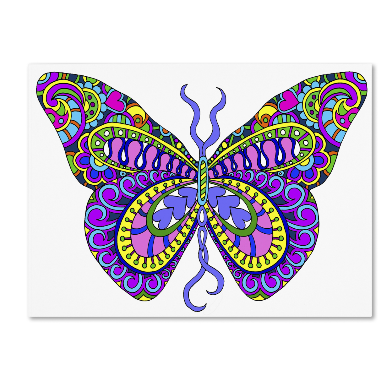 Kathy G. Ahrens 'Bashful Garden Butterfly Blooming' Canvas Wall Art 35 X 47 Inches