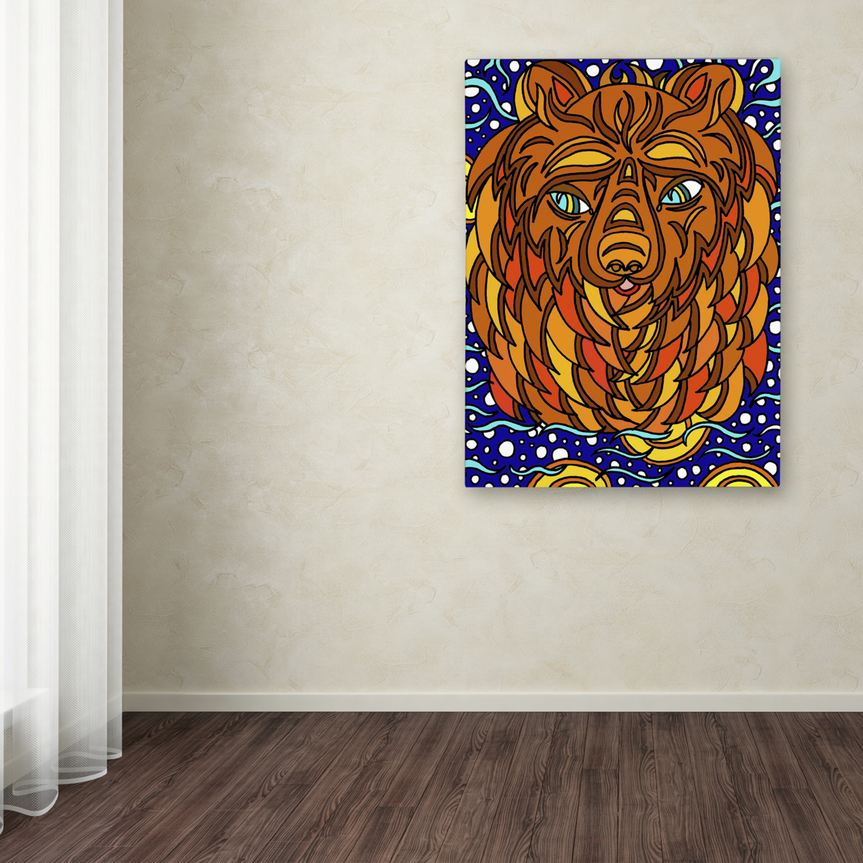 Kathy G. Ahrens 'Bailey The Bear Alive' Canvas Wall Art 35 X 47 Inches