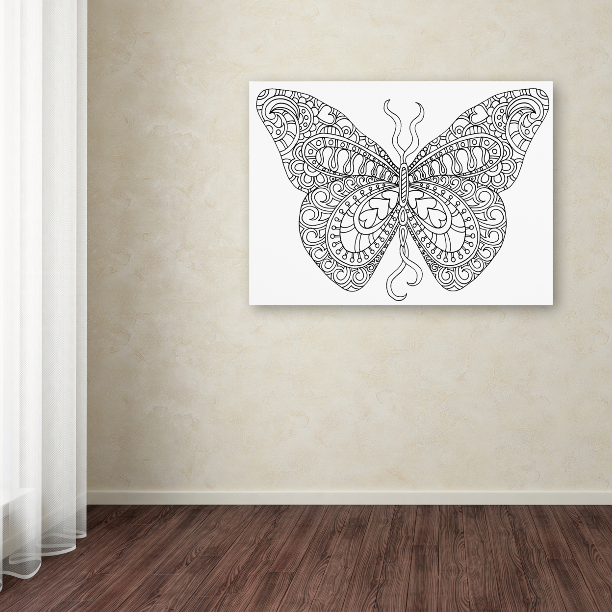 Kathy G. Ahrens 'Bashful Garden Butterfly' Canvas Wall Art 35 X 47 Inches