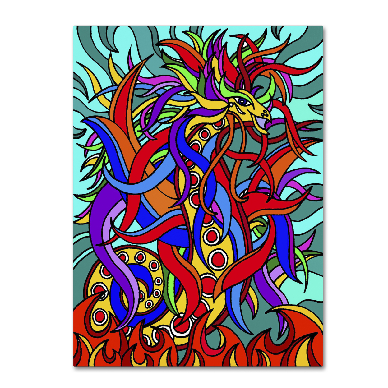 Kathy G. Ahrens 'Devon The Dragon Alive' Canvas Wall Art 35 X 47 Inches