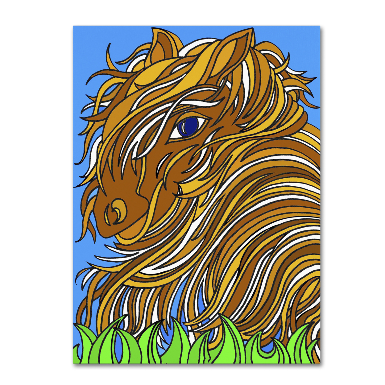 Kathy G. Ahrens 'Harrington The Horse Alive' Canvas Wall Art 35 X 47 Inches