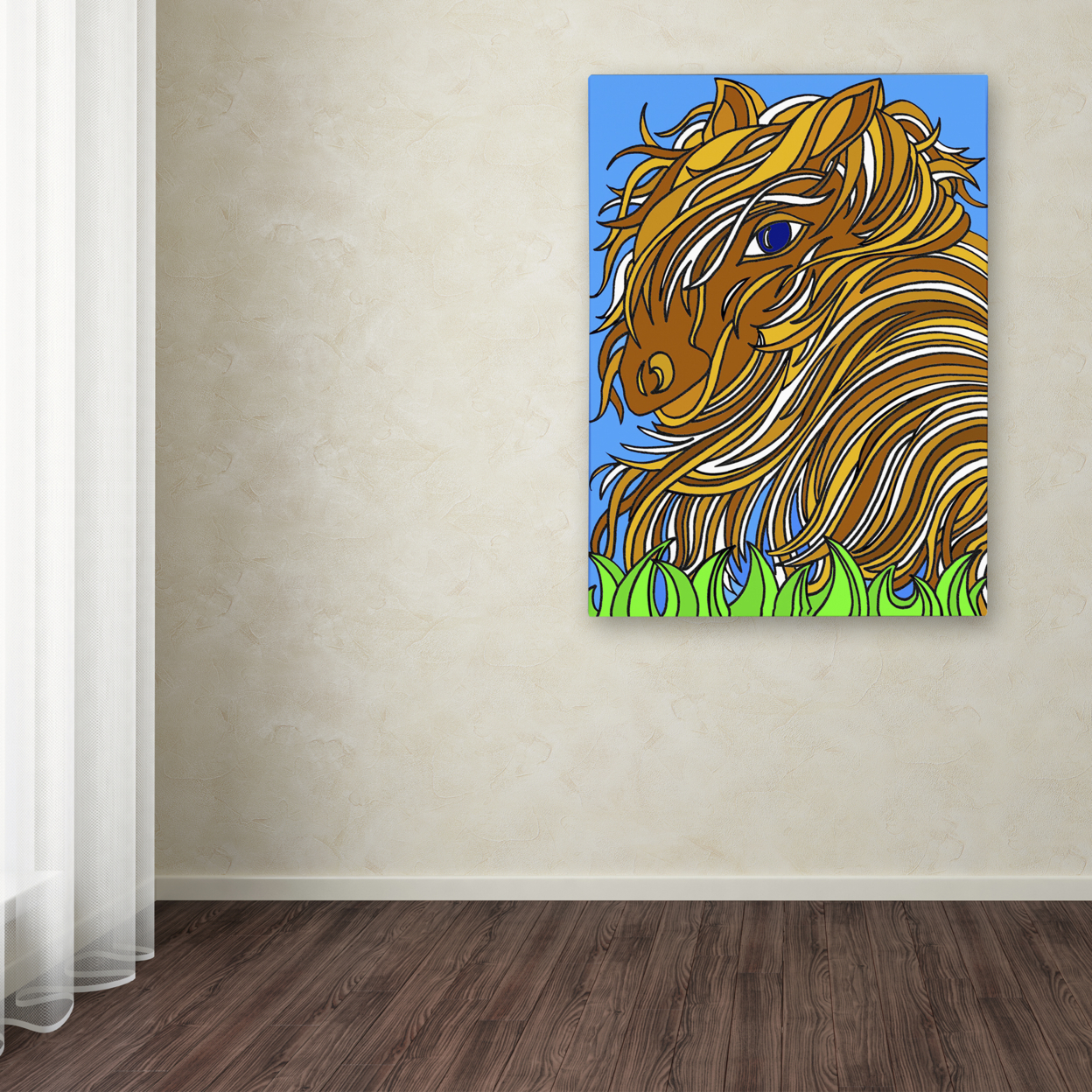 Kathy G. Ahrens 'Harrington The Horse Alive' Canvas Wall Art 35 X 47 Inches