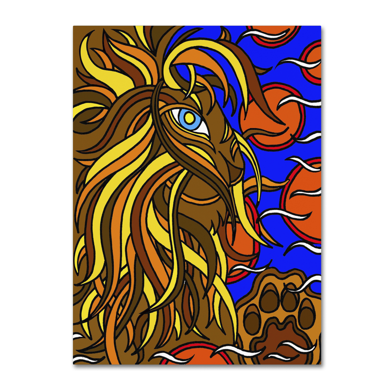 Kathy G. Ahrens 'Lester The Lion Alive' Canvas Wall Art 35 X 47 Inches