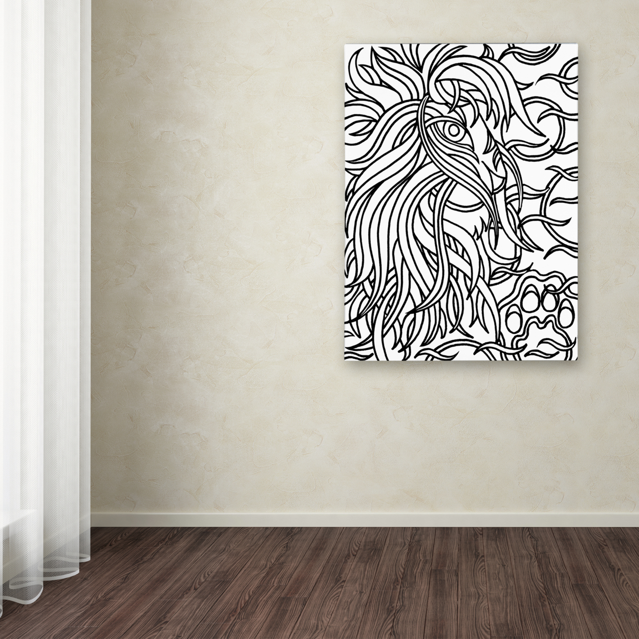 Kathy G. Ahrens 'Lester The Lion' Canvas Wall Art 35 X 47 Inches