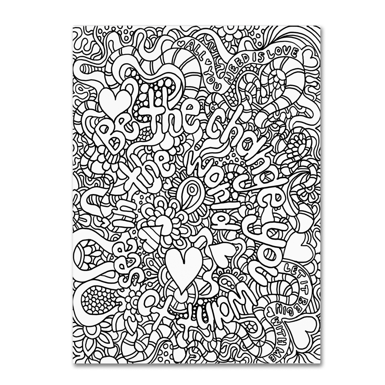 Kathy G. Ahrens 'Mixed Coloring Book 39' Canvas Wall Art 35 X 47 Inches