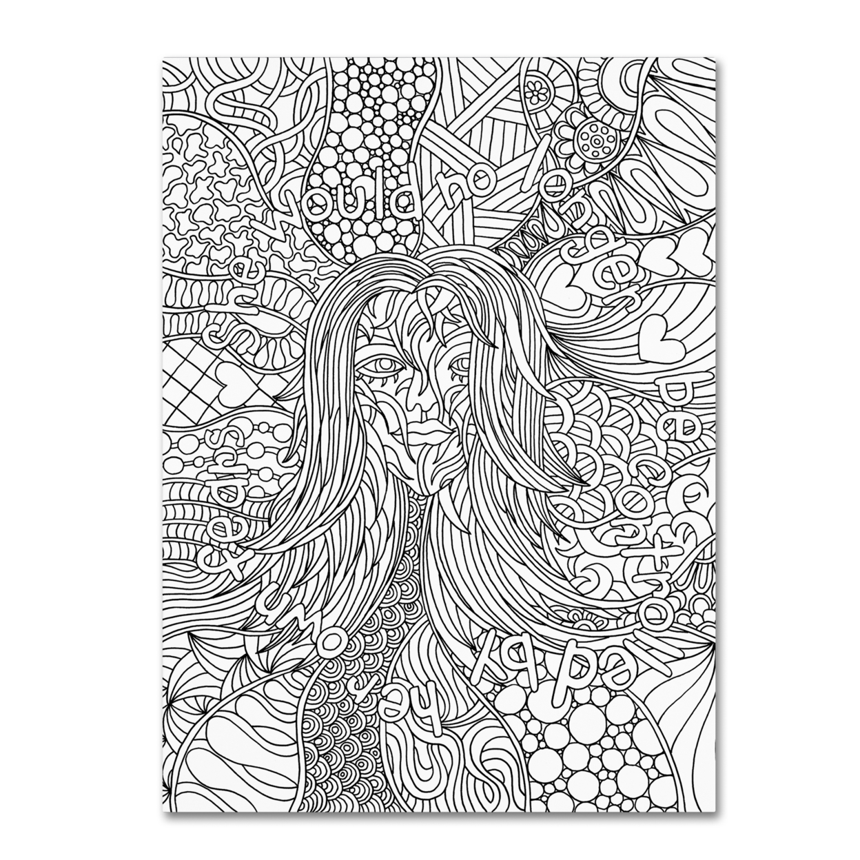 Kathy G. Ahrens 'Mixed Coloring Book 58' Canvas Wall Art 35 X 47 Inches