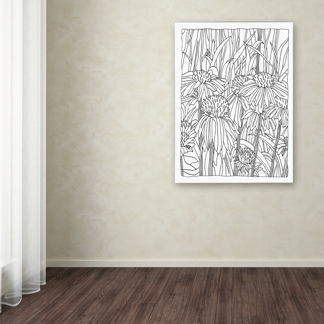 Kathy G. Ahrens 'Echinacea' Canvas Wall Art 35 X 47 Inches