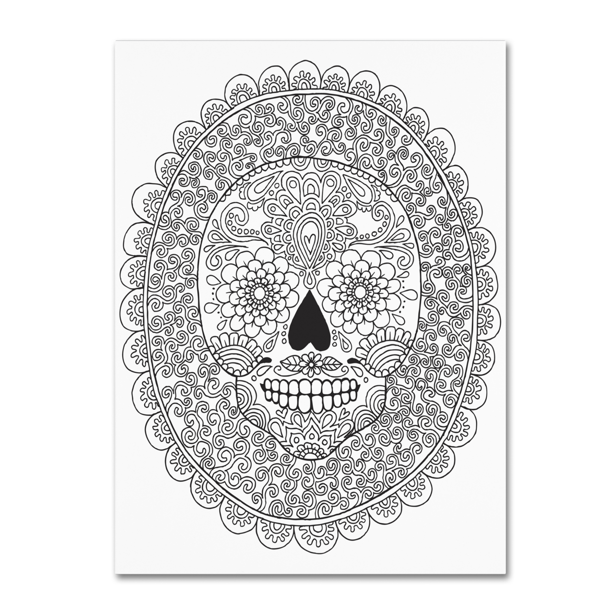 Hello Angel 'Candy Skull' Canvas Wall Art 35 X 47 Inches