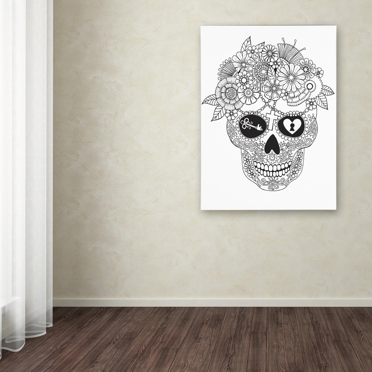 Hello Angel 'Lost Love Sugar Skull' Canvas Wall Art 35 X 47 Inches
