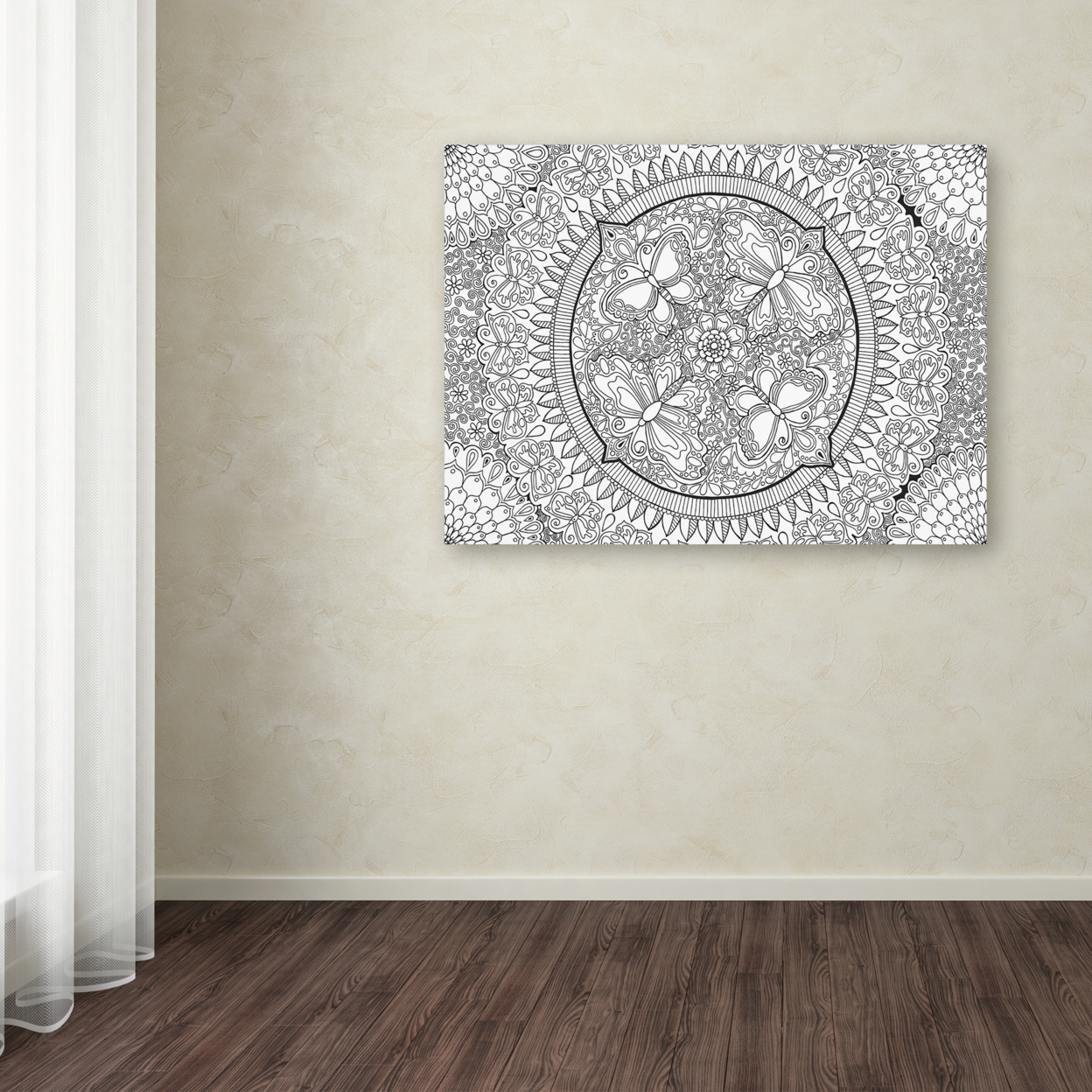 Hello Angel 'Butterfly Party Mandala' Canvas Wall Art 35 X 47 Inches