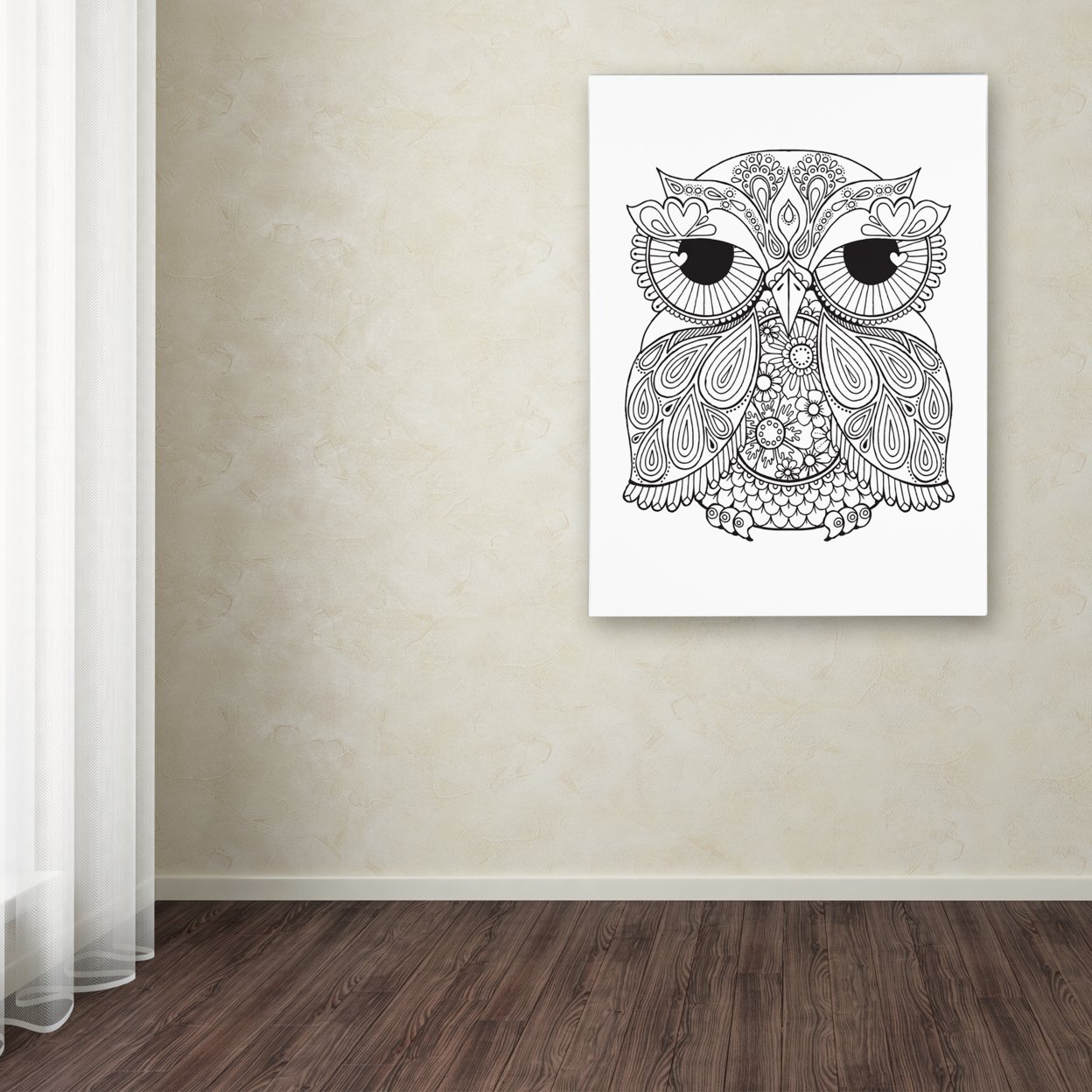 Hello Angel 'Owl 1' Canvas Wall Art 35 X 47 Inches