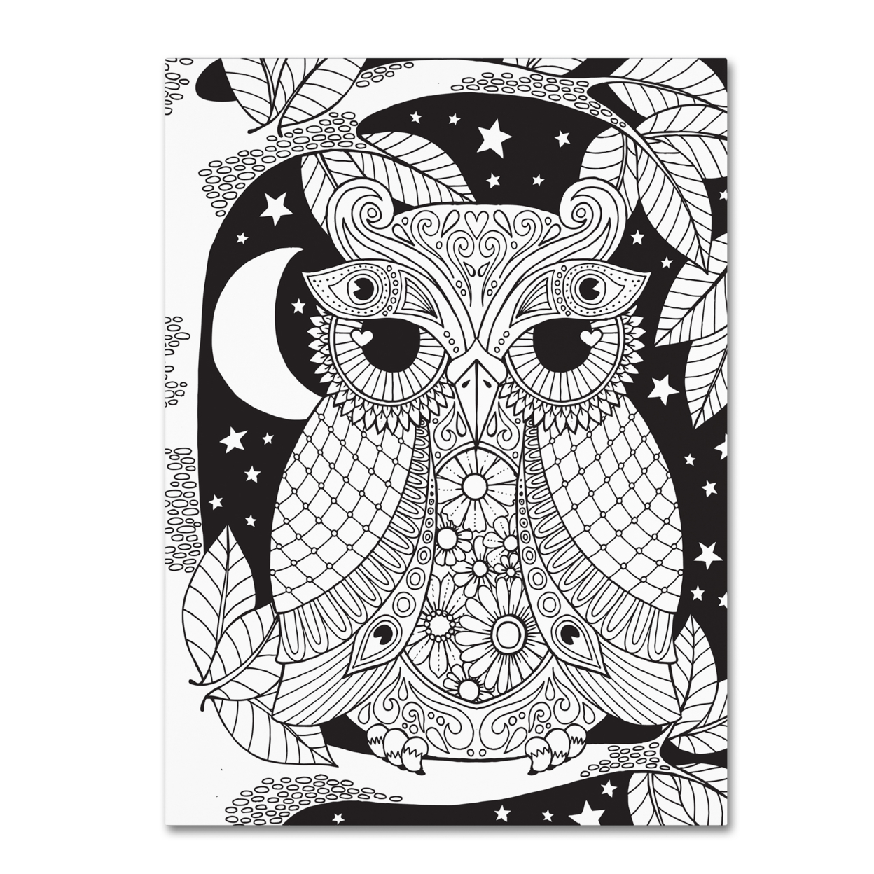 Hello Angel 'Owl On A Branch' Canvas Wall Art 35 X 47 Inches