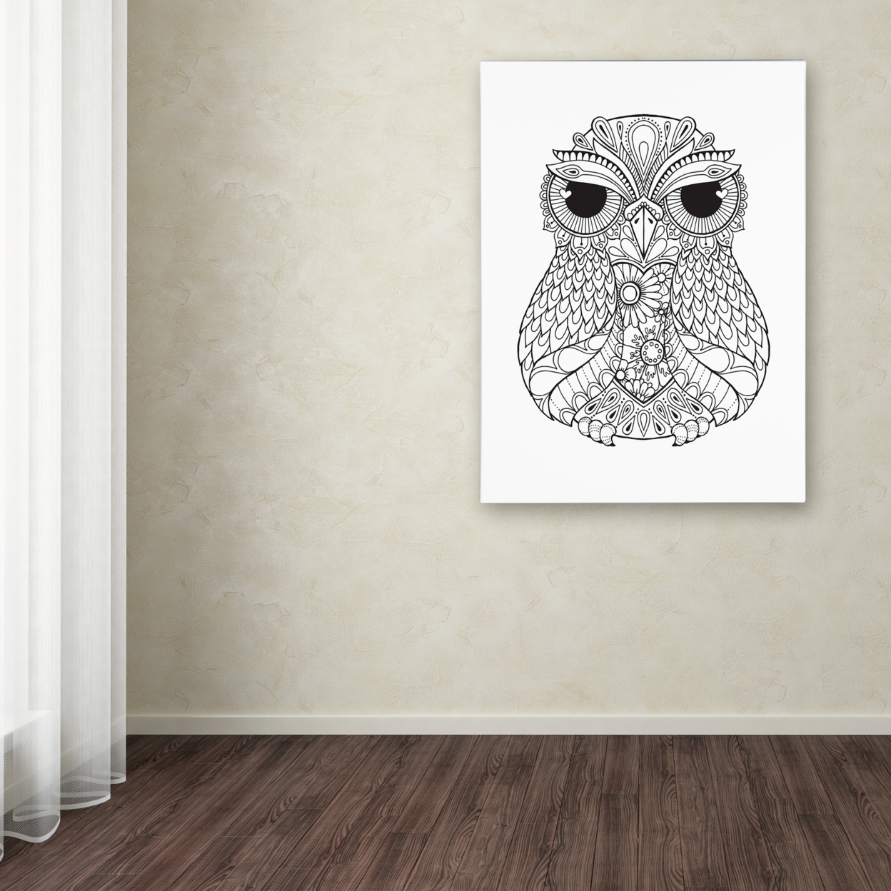 Hello Angel 'Owl 4' Canvas Wall Art 35 X 47 Inches