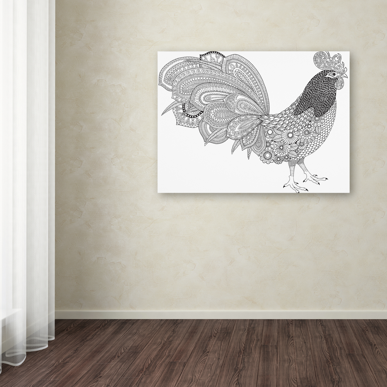 Hello Angel 'Cock-a-Doodle' Canvas Wall Art 35 X 47 Inches